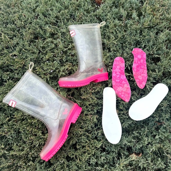 American Girl Wellie Wishers Peekaboo Clear Rubber Rain Boots Size 12/13 - Picture 3 of 8